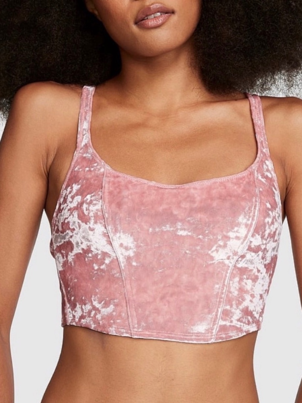 Victoria’s Secret PINK Wink Velvety Corset Top | S‎ | Lightly Lined | NWT Soft